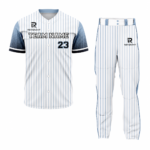 Custom White Gray Pinstripe Black Authentic Baseball Uniform