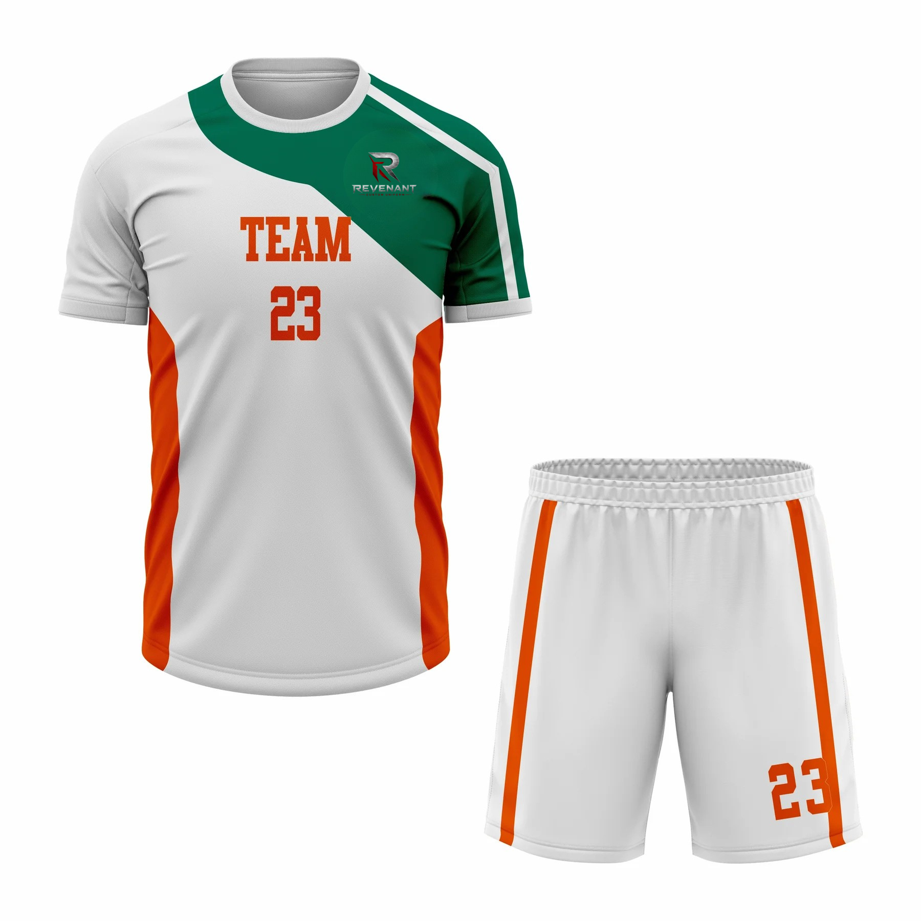 103 Custom Green Orange white Sublimation Tennis Uniform - Image 1