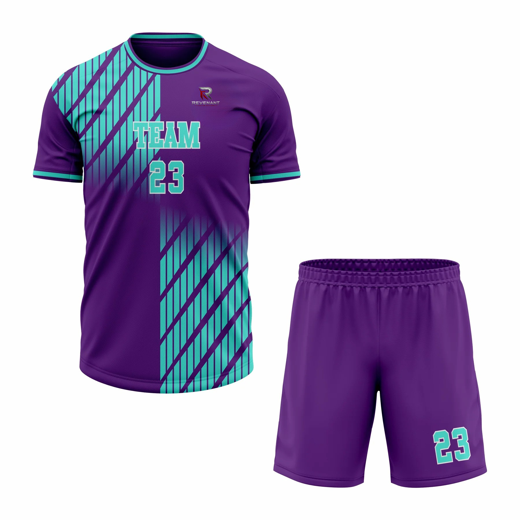 109 Custom Purple Cyan Sublimation volleyball Uniform - Image 1