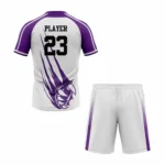 Custom white violet Sublimation Soccer Uniform - Image 2