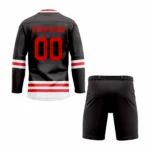 Custom Black Red white Laced Hockey Uniform - Image 4