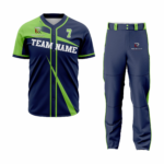 Custom Navy Blue-Green white Authentic Baseball Unifom