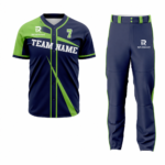 Custom Navy Blue-Green white Authentic Baseball Unifom