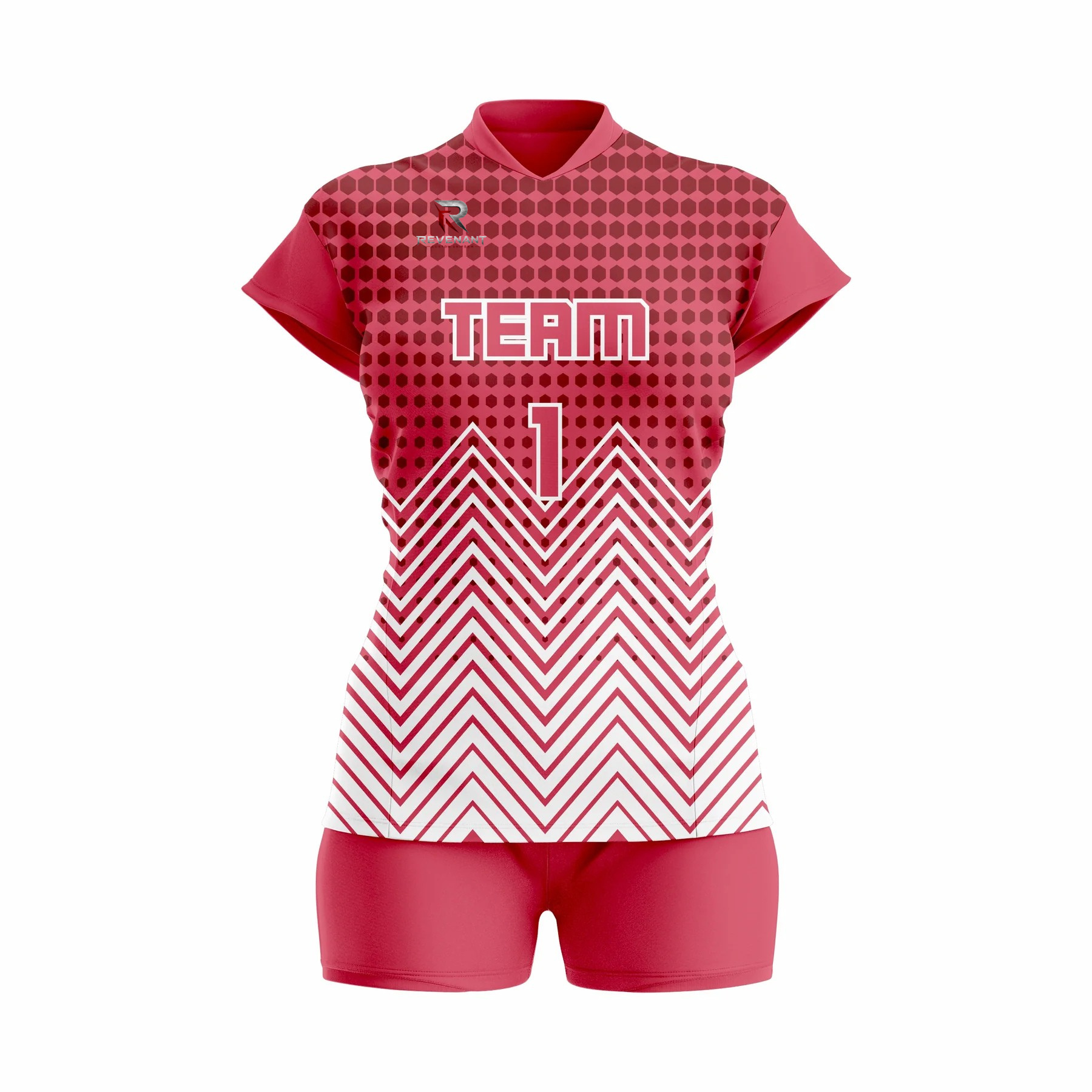 117 Custom Pink white Women Volleyball Team Uniform - Image 1