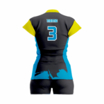 Custom Blue Black yellow Women Volleyball Team Uniform - Image 2