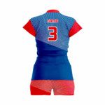 Custom Red Blue Women Volleyball Team Uniform - Image 2