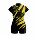 Custom Yellow Black Women Volleyball Team Uniform