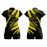 Custom Yellow Black Women Volleyball Team Uniform - Image 3