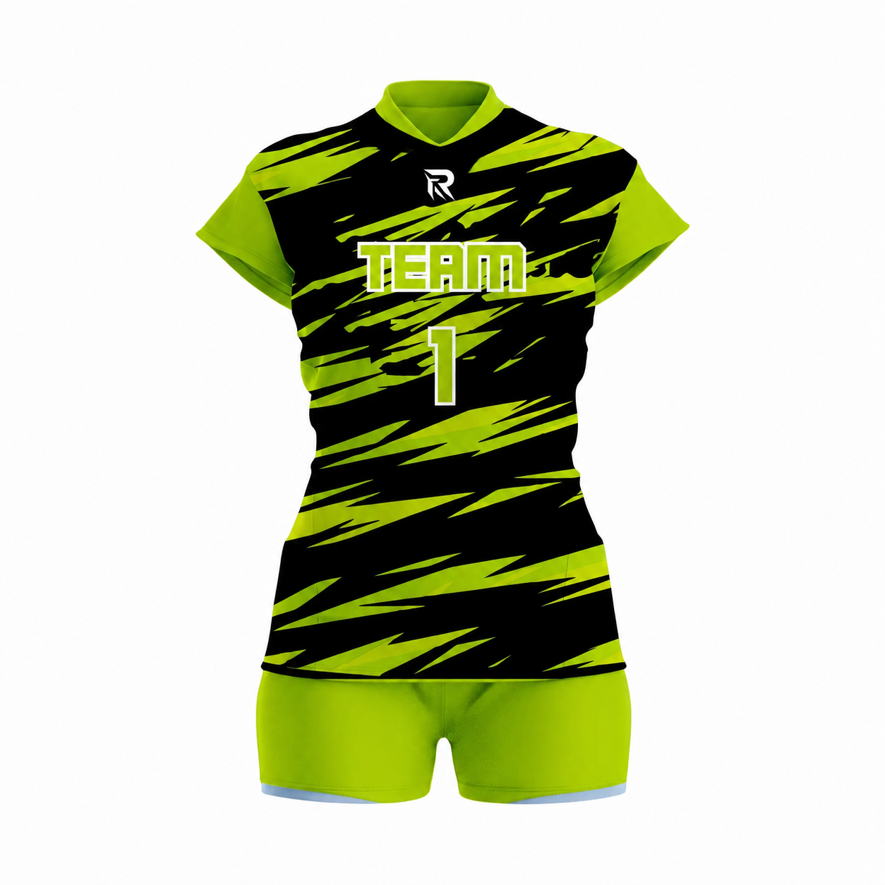 128 Custom green Black Women Volleyball Team Uniform - Image 1