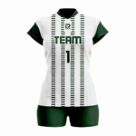 Custom Green white Women Volleyball Team Uniform