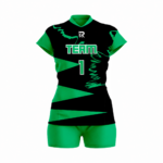 Custom Black green Women Volleyball Team Uniform