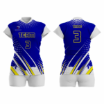 Custom Blue yellow white Women Volleyball Team Uniform - Image 3
