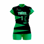 Custom Black green Women Volleyball Team Uniform