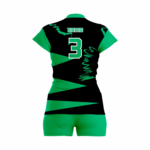 Custom Black green Women Volleyball Team Uniform - Image 2