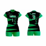 Custom Black green Women Volleyball Team Uniform - Image 3