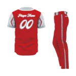 Custom Red Gray-White Authentic Baseball Uniform - Image 2