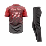 Custom Red Black-White Authentic Fade Fashion Baseball Uniform - Image 2