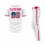 Custom White Pink Baseball Uniform - Image 2