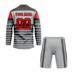 Custom gray red CREW NECK Hockey Uniform - Image 2
