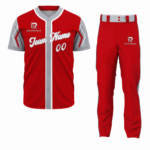 Custom Red Gray-White Authentic Baseball Uniform