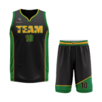 Custom Black Green- Yellow Authentic Throwback Basketball Uniform