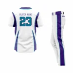 Custom Navy Blue- White Green Authentic Baseball Uniform - Image 2