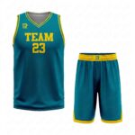 Custom Kelly Green White-Gold Authentic Throwback Basketball Uniform