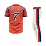 Custom Red Navy Blue Pinstripe Authentic Baseball Uniform - Image 2