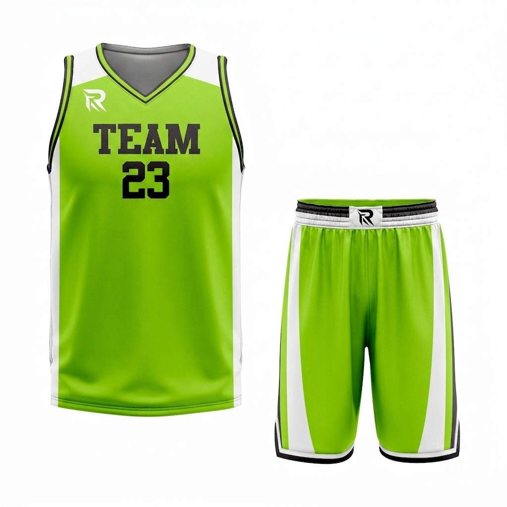 24 Custom light Green- White Black Authentic Throwback Basketball Uniform - Image 1