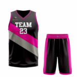 Custom Black Pink - Gray Authentic Throwback Basketball Uniform