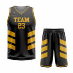 Custom Black - Yellow Authentic Throwback Basketball Uniform