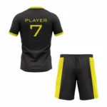 Custom Black Yellow Sublimation Soccer Uniform - Image 2