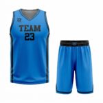 Custom Blue- Black Authentic Throwback Basketball Uniform