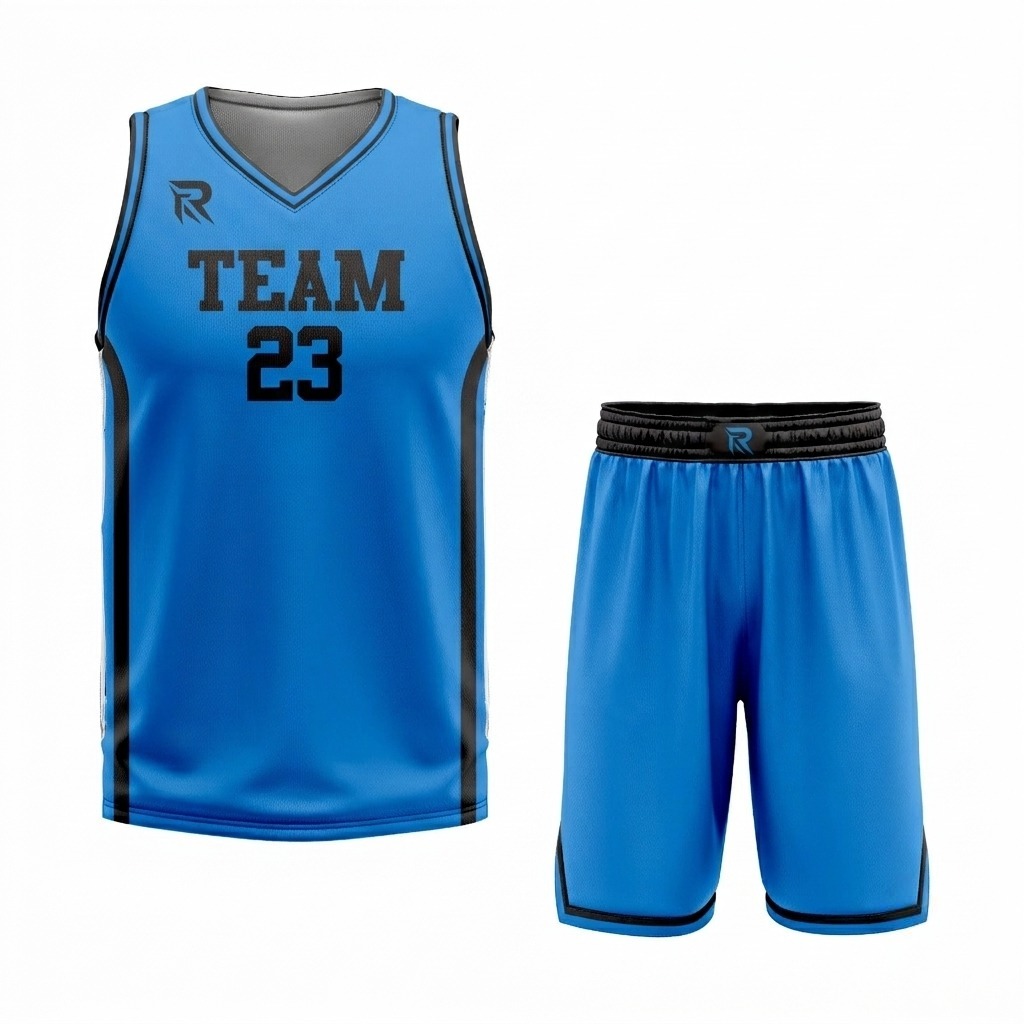 27 Custom Blue- Black Authentic Throwback Basketball Uniform - Image 1