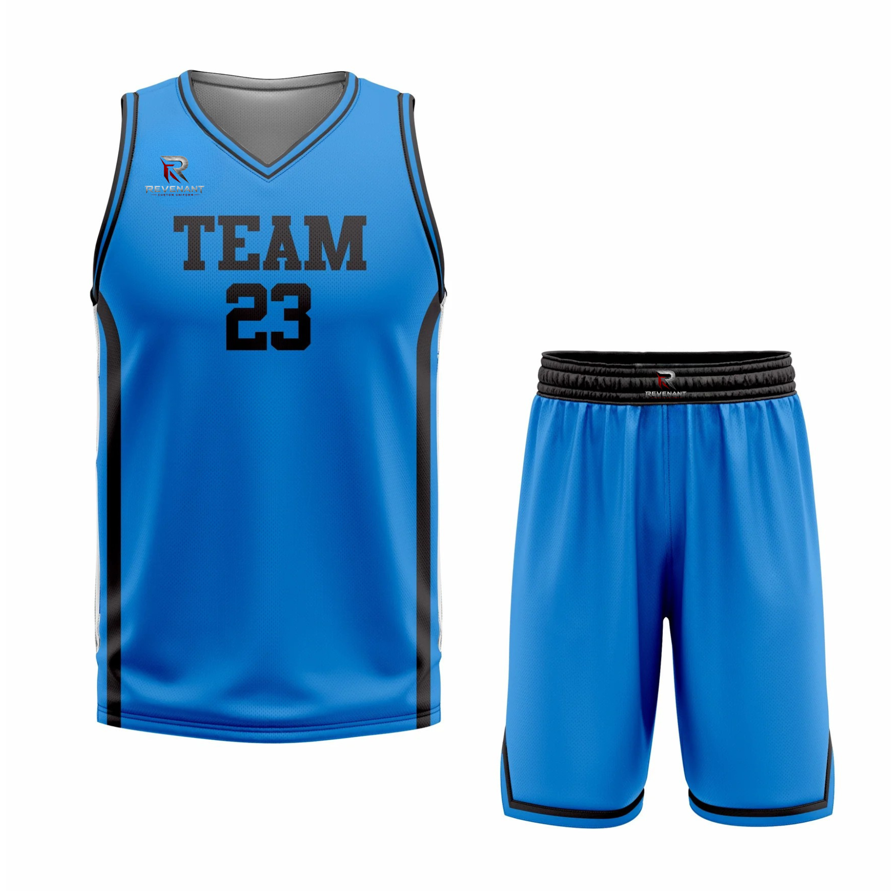 27 Custom Blue- Black Authentic Throwback Basketball Uniform - Image 1