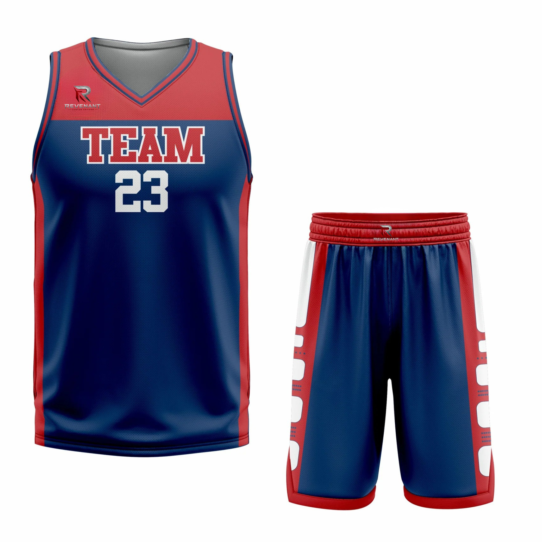 28 Custom Navy Red- White Authentic Throwback Basketball Uniform - Image 1