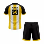 Custom Yellow Black white Sublimation Soccer Uniform - Image 2
