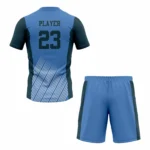 Custom Blue Gray Sublimation Tennis Uniform - Image 2