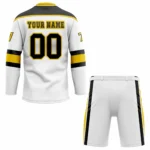 Custom white black yellow V-NECK Hockey Uniform - Image 2