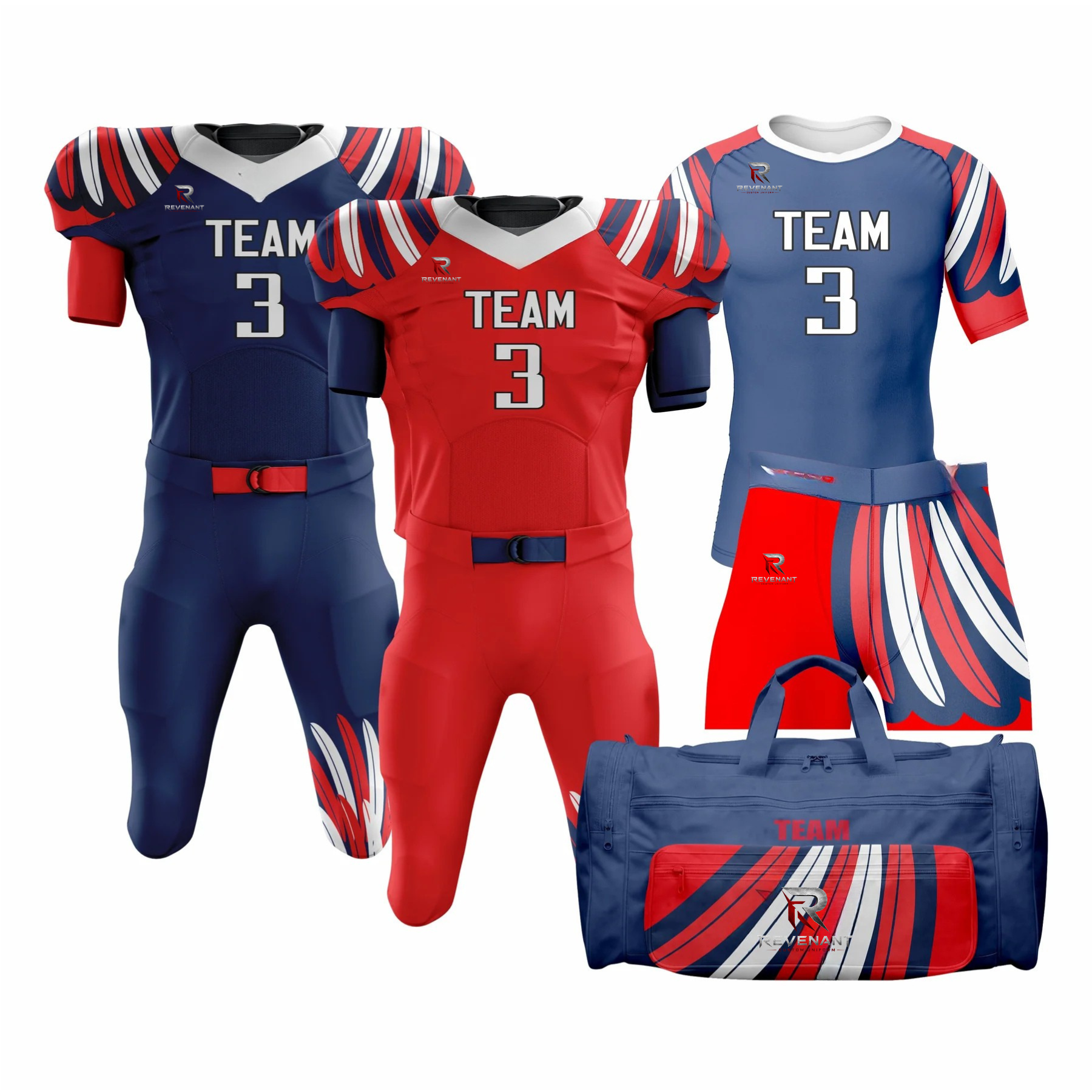 30 CUSTOM FOOTBALL TEAM UNIFORM PACKAGE DIAMOND PRO - Image 1