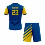 Custom yellow Blue Sublimation Soccer Uniform - Image 2