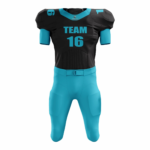 Custom Cyan Black Authentic Football Uniform (with Integrated Pads)