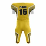 Custom Yellow white Black Authentic Football Uniform (with Integrated Pads) - Image 2