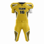 Custom Yellow white Black Authentic Football Uniform (with Integrated Pads)