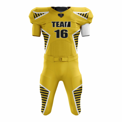 Custom Yellow white Black Authentic Football Uniform (with Integrated Pads)