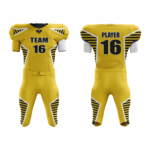 Custom Yellow white Black Authentic Football Uniform (with Integrated Pads) - Image 3