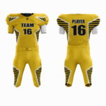 Custom Yellow white Black Authentic Football Uniform (with Integrated Pads) - Image 3
