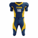 Custom Blue Yellow Authentic Football Uniform (with Integrated Pads)