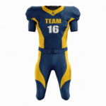 Custom Blue Yellow Authentic Football Uniform (with Integrated Pads)