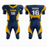 Custom Blue Yellow Authentic Football Uniform (with Integrated Pads) - Image 3